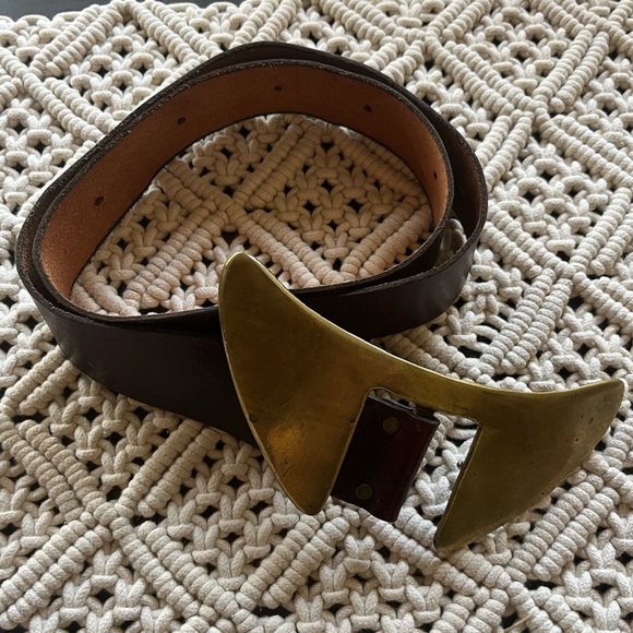 Women’s Vintage HABILE Fait Main Leather Belt from Holt Renfrew - Picture 2 of 6